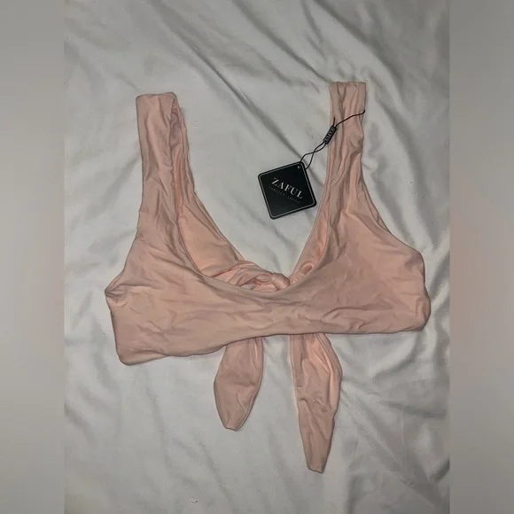 NWT ZAFUL Women's Floral Pink Tie Knot Front Bikini Set Large Swimsuit Two Piece - Picture 4 of 6